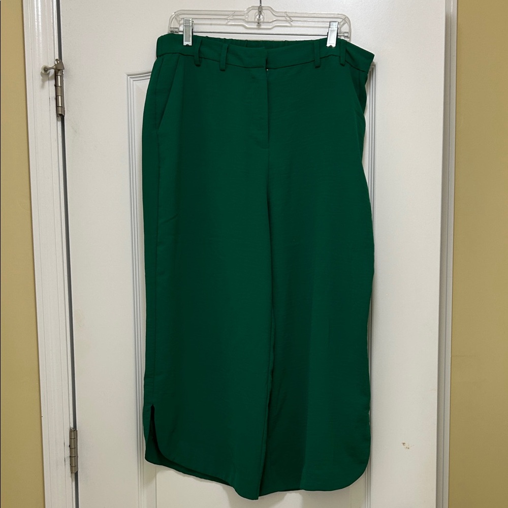 Worthington Green Wide Leg Gaucho style pants